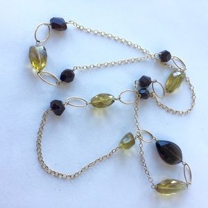 Topaz and goldtone chain necklace